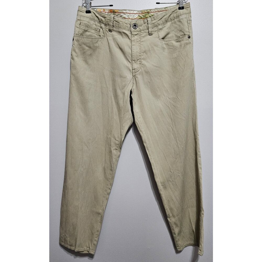 Men's Tommy Bahama Beige Tan Pants Size 33 x 30 Tencel Stretch Comfort Pants